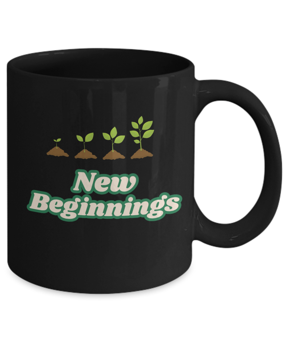 New beginnings ceramic mug, perfect gift for new life event, new job, graduation, house warming, healing, resilience