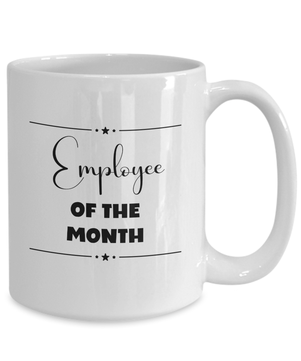 Employee of the month ceramic coffee mug, team member gift, employee recognition, employee reward, work recognition of employee, professional mug, custom office mug, coworker gift