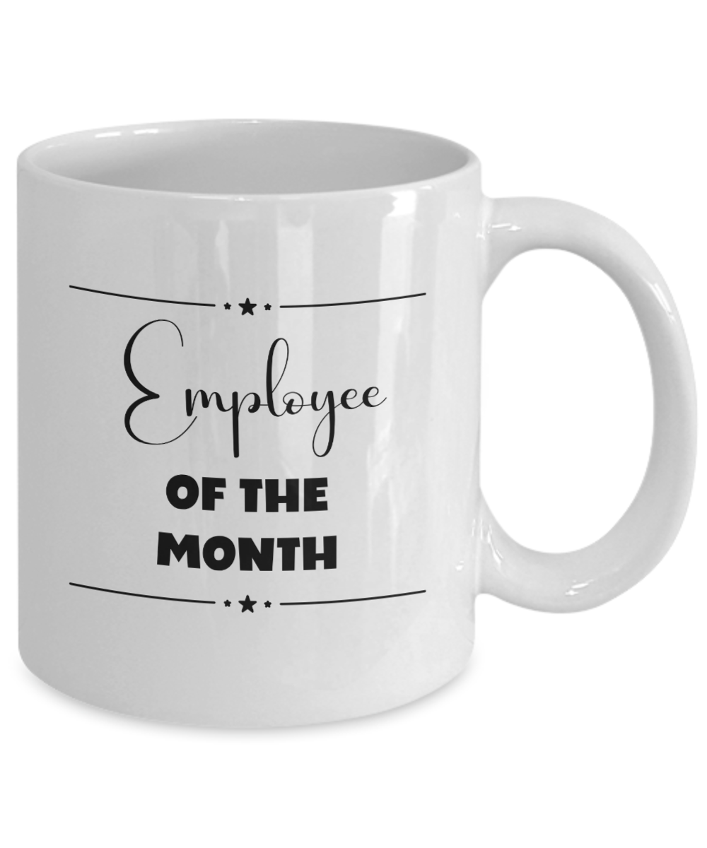 Employee of the month ceramic coffee mug, team member gift, employee recognition, employee reward, work recognition of employee, professional mug, custom office mug, coworker gift