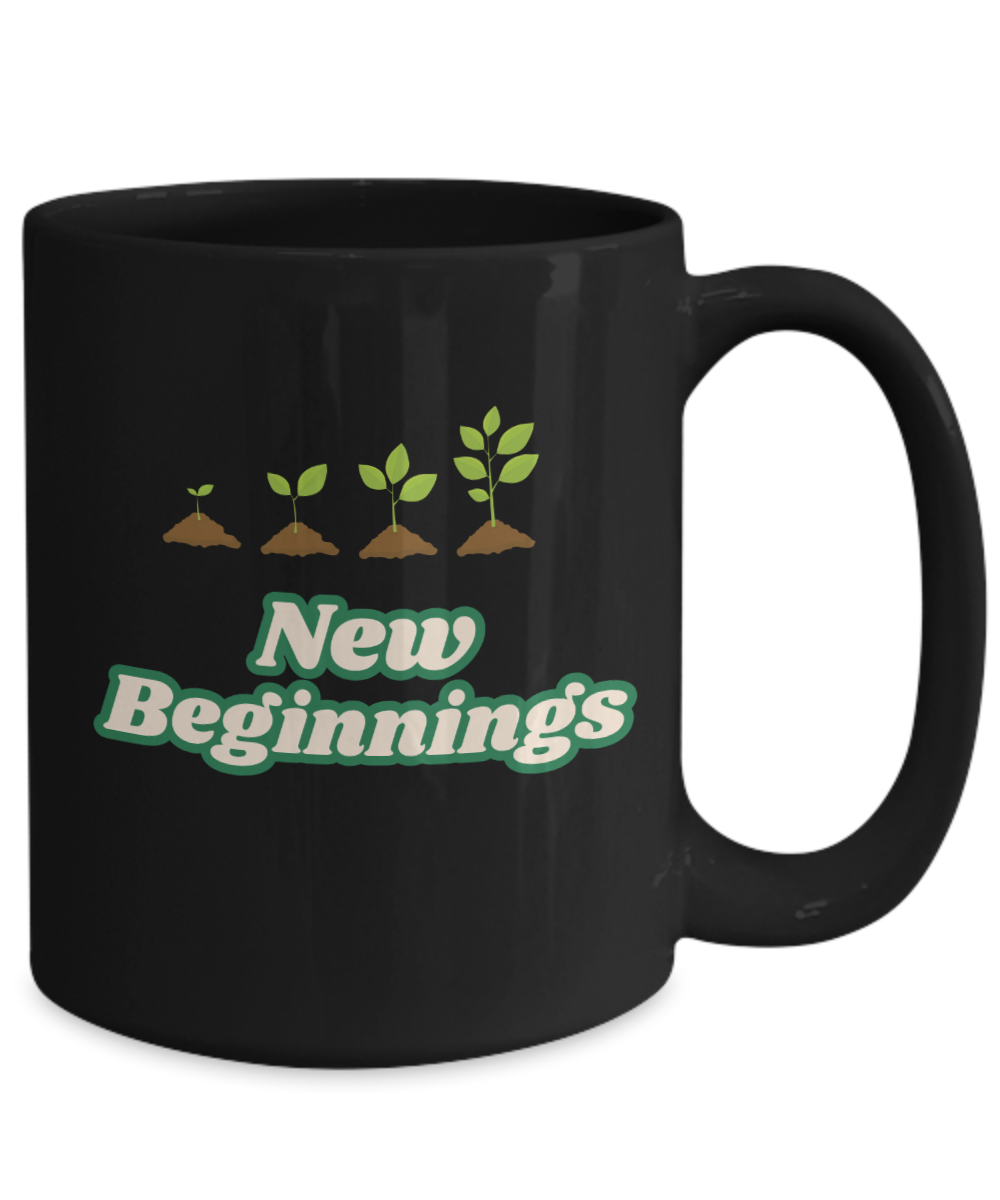 New beginnings ceramic mug, perfect gift for new life event, new job, graduation, house warming, healing, resilience