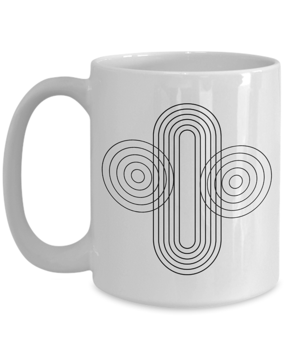 Abstract expression ceramic coffee mug| Artistic coffee cup| Modern art mug| Creative gift idea| Office gifts| Unusual coffee mugs| Unique expression gift| Waves and swirls design mug