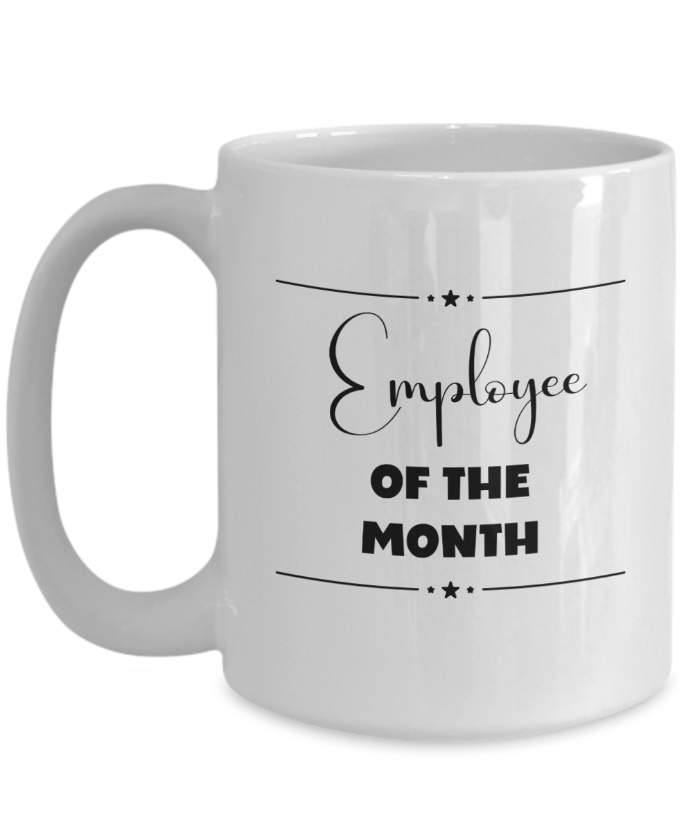 Employee of the month ceramic coffee mug, team member gift, employee recognition, employee reward, work recognition of employee, professional mug, custom office mug, coworker gift