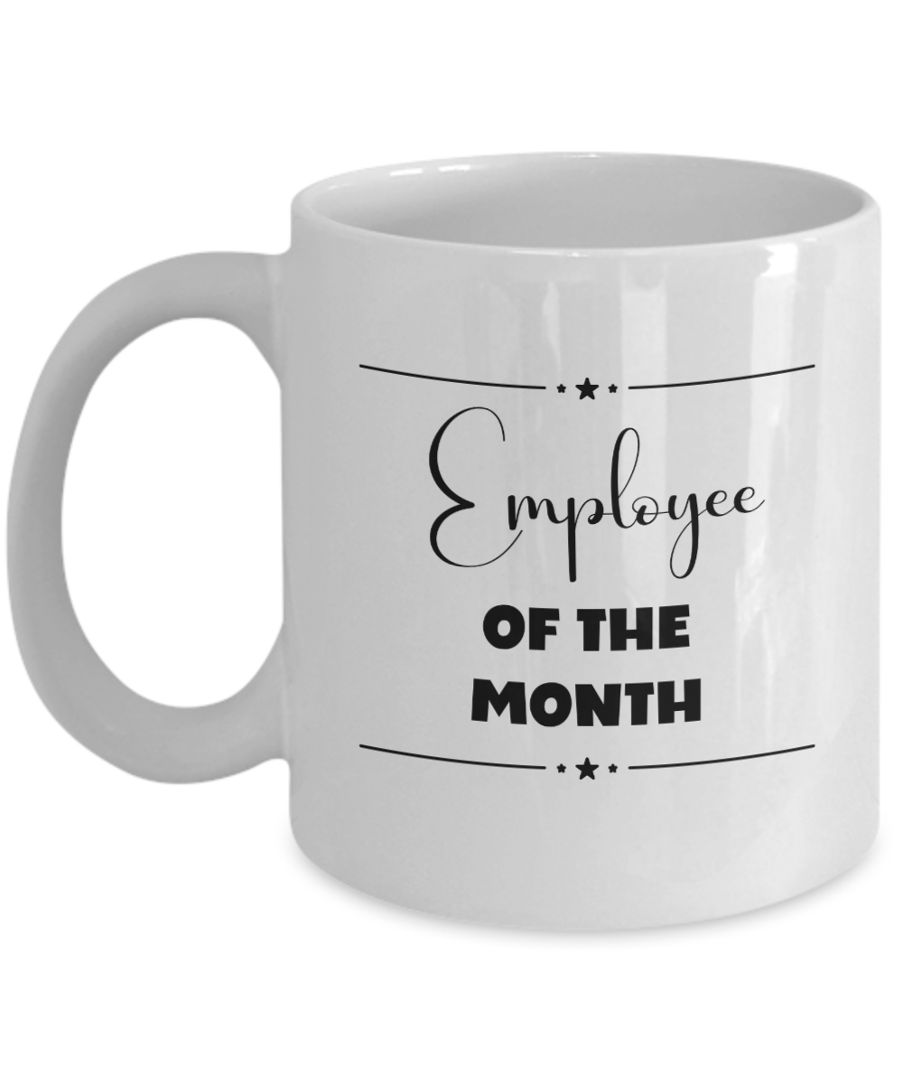 Employee of the month ceramic coffee mug, team member gift, employee recognition, employee reward, work recognition of employee, professional mug, custom office mug, coworker gift