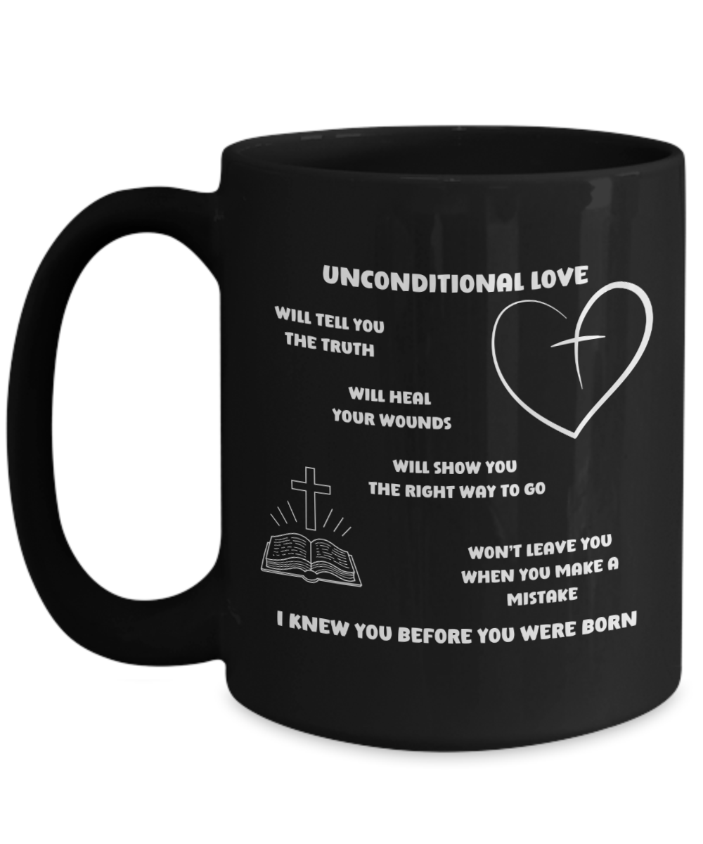 Unconditional love ceramic coffee cup| Christian mug | Scripture mug | Inspirational mug - Free shipping