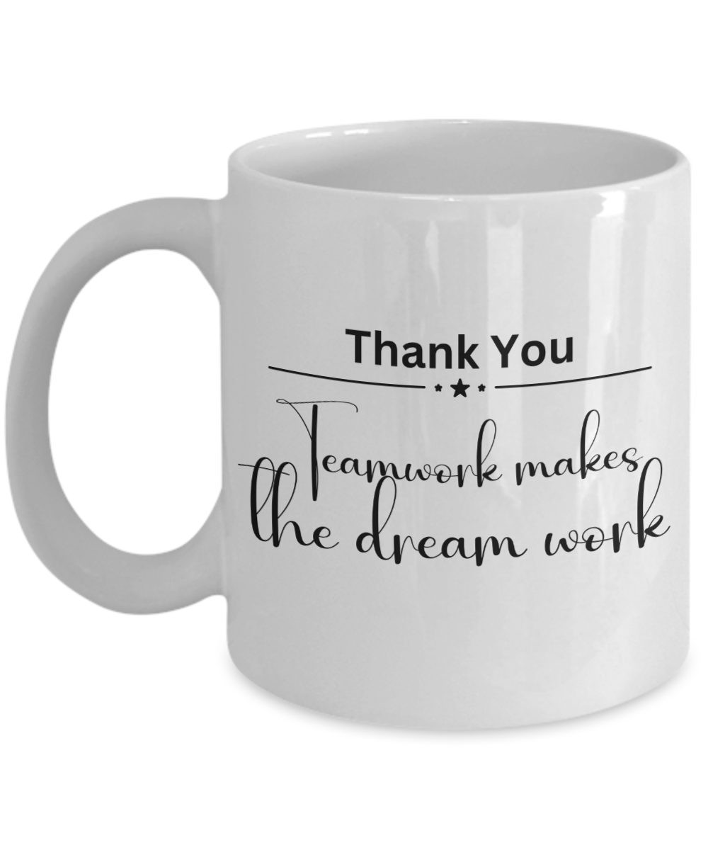 Thank you - Teamwork white ceramic coffee/tea mug, office gift, corporate gifts, employee gifts, employee appreciation, staff recognition, workplace gifts, thank you mug