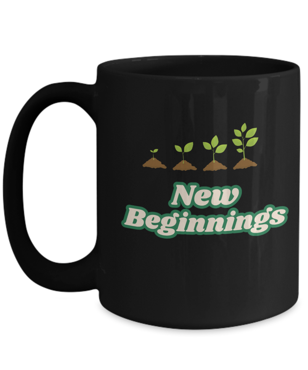 New beginnings ceramic mug, perfect gift for new life event, new job, graduation, house warming, healing, resilience