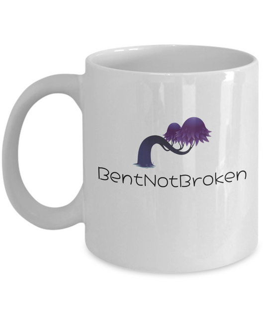 Bent Not Broken: Inspirational Ceramic Coffee Mug for Daily Motivation