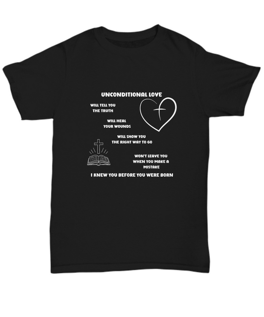 Unconditional love unisex T shirt | Christian Fashion | Gospel message shirt| Scripture clothing| Gospel t shirt| Inspirational shirt| tee - Free shipping