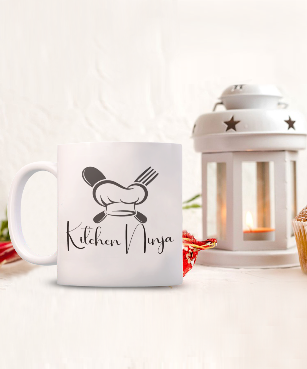 Culinary Warrior: Kitchen Ninja Ceramic Coffee Mug| Chef mug| Gift for chef| Chef birthday gift| Restaurant owner gift| Gift for cook| Gift for mom| Culinary gift