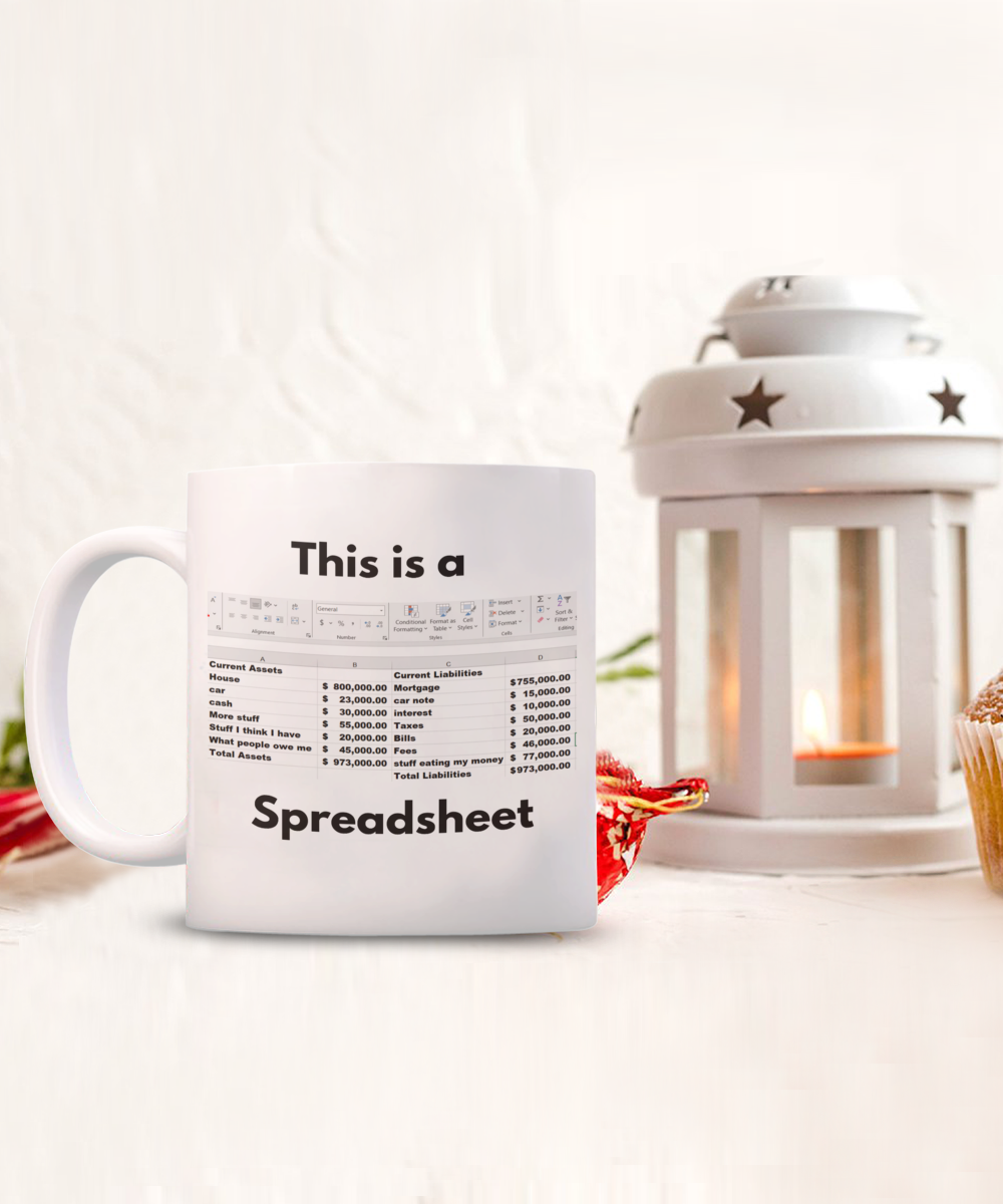 Spreadsheet humor, accountant gifts for women, this calls for a spreadsheet, gifts for men, boss, gifts for accountant, spreadsheet mug, CPA, coworker, colleagues, accounting, funny accountant mug, coffee mug, bookkeeper