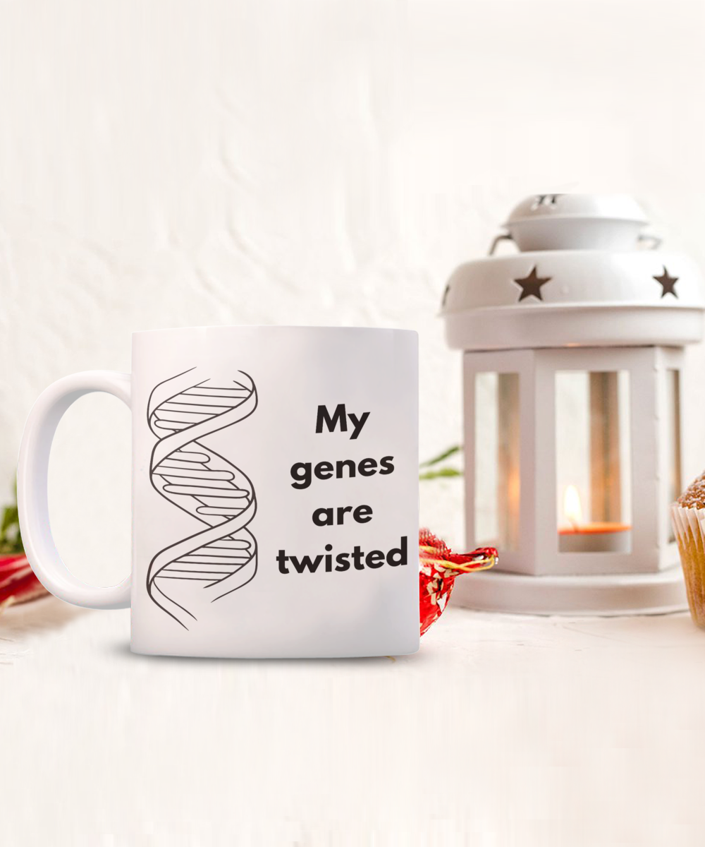 Genetically awesome ceramic mug| DNA humor mug| Funny science gift| Retirement gift| Graduation gift| Biology theme gift| Gift for professor| Gift with science humor| DNA theme mug| Research Scientist gift| Intelligent gifts