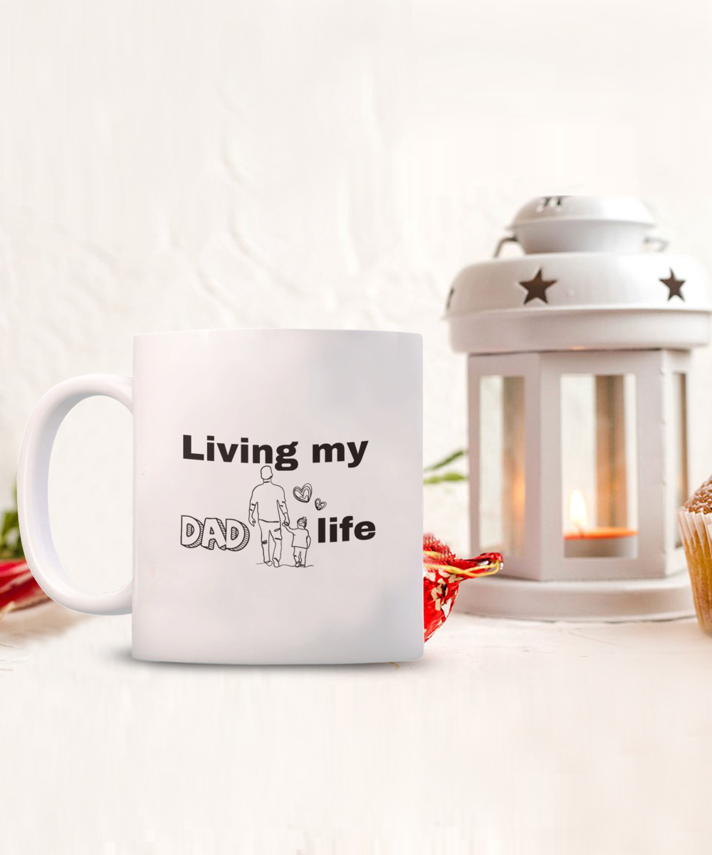 Dad Life Mug: Cheers to Adventures and Memories| Proud dad mug| Man cave decor item| Daddy fuel mug