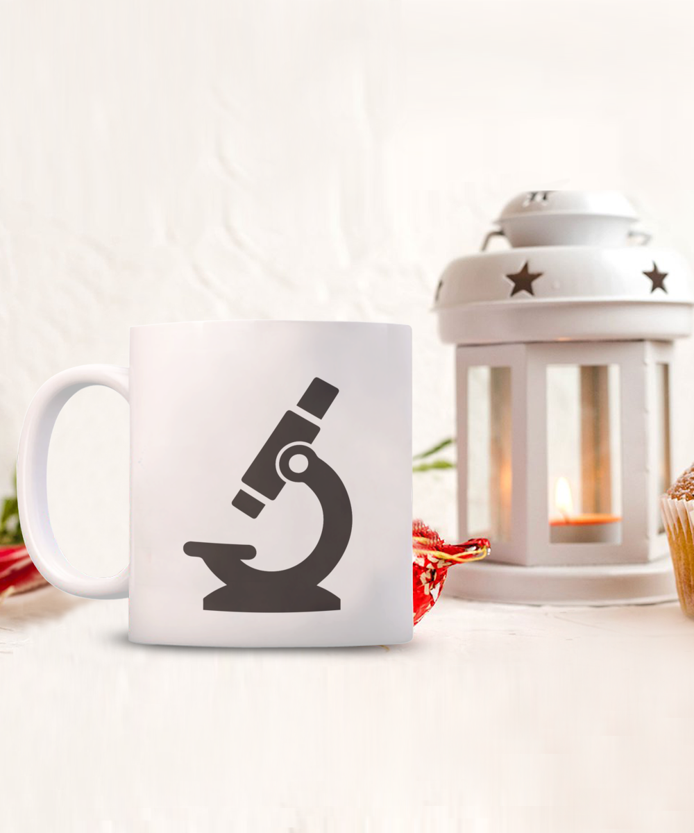 Zoom In: Microscope Enthusiast Ceramic Coffee Mug| Science Gift| Science theme party favor| Science graduation gift| Teacher appreciation gift| Professor gift| Retirement gift| Medical student gift| Science club gifts| Teacher appreciation gift