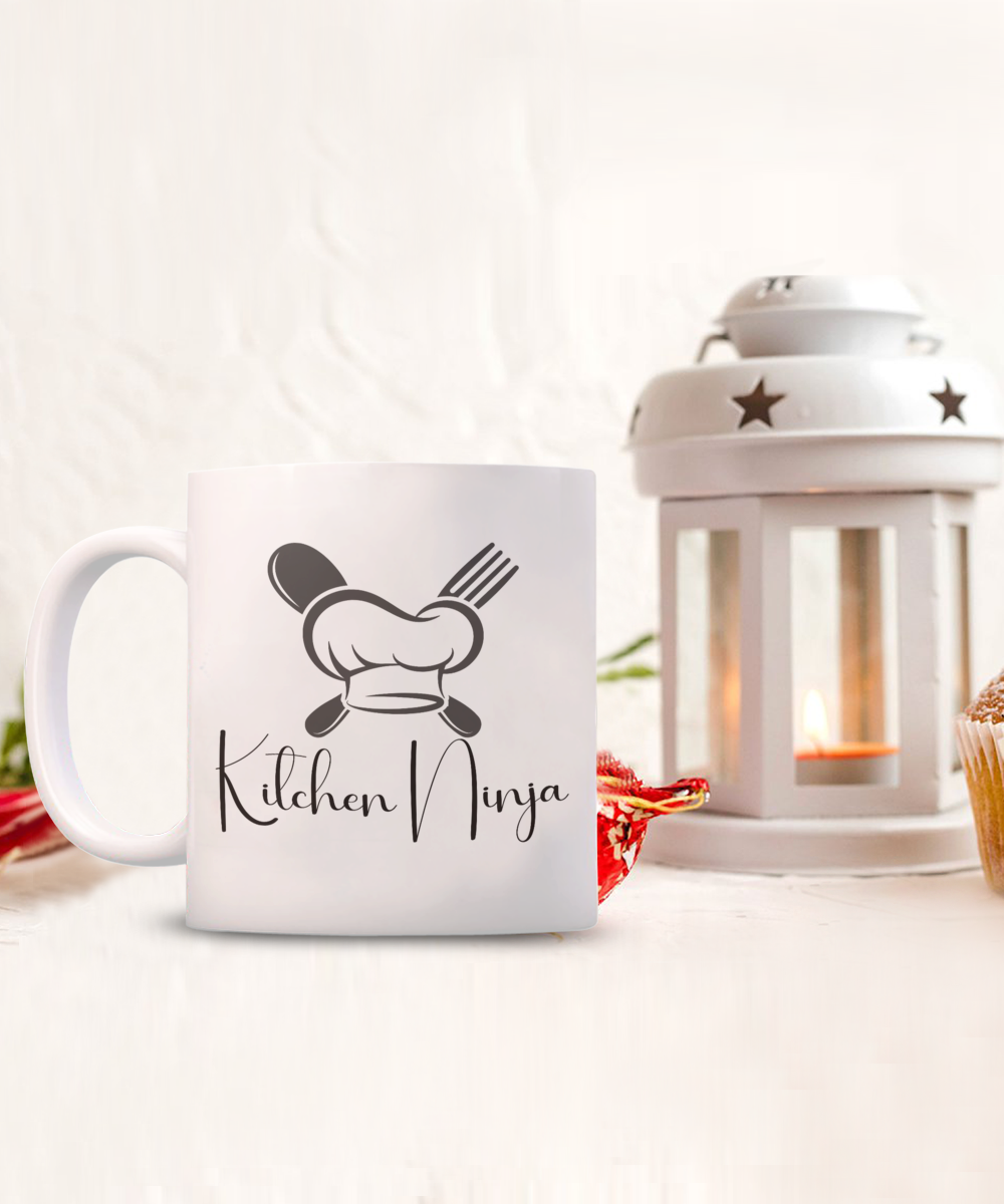 Culinary Warrior: Kitchen Ninja Ceramic Coffee Mug| Chef mug| Gift for chef| Chef birthday gift| Restaurant owner gift| Gift for cook| Gift for mom| Culinary gift