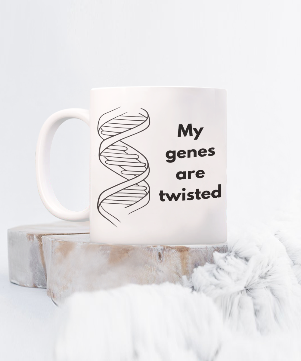 Genetically awesome ceramic mug| DNA humor mug| Funny science gift| Retirement gift| Graduation gift| Biology theme gift| Gift for professor| Gift with science humor| DNA theme mug| Research Scientist gift| Intelligent gifts