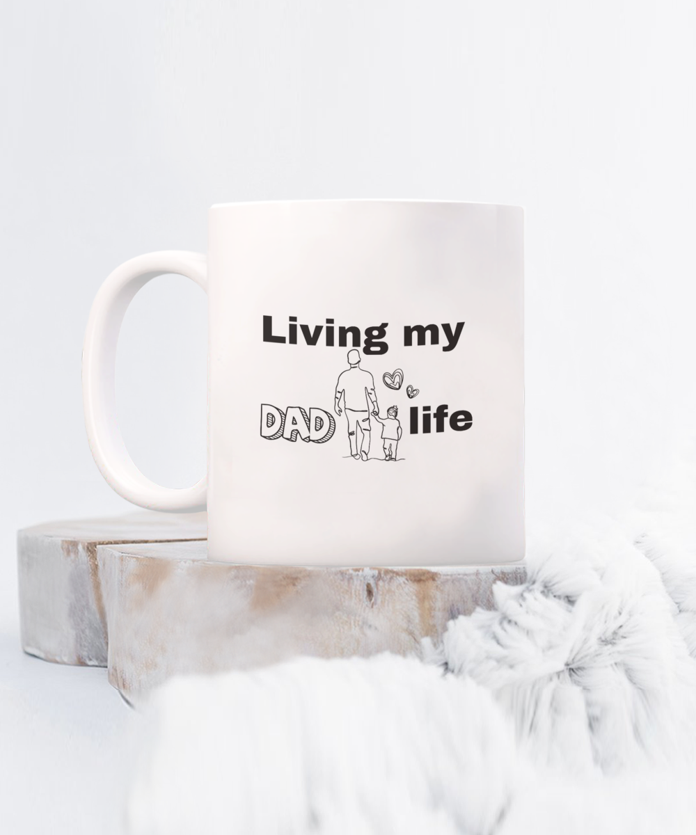 Dad Life Mug: Cheers to Adventures and Memories| Proud dad mug| Man cave decor item| Daddy fuel mug