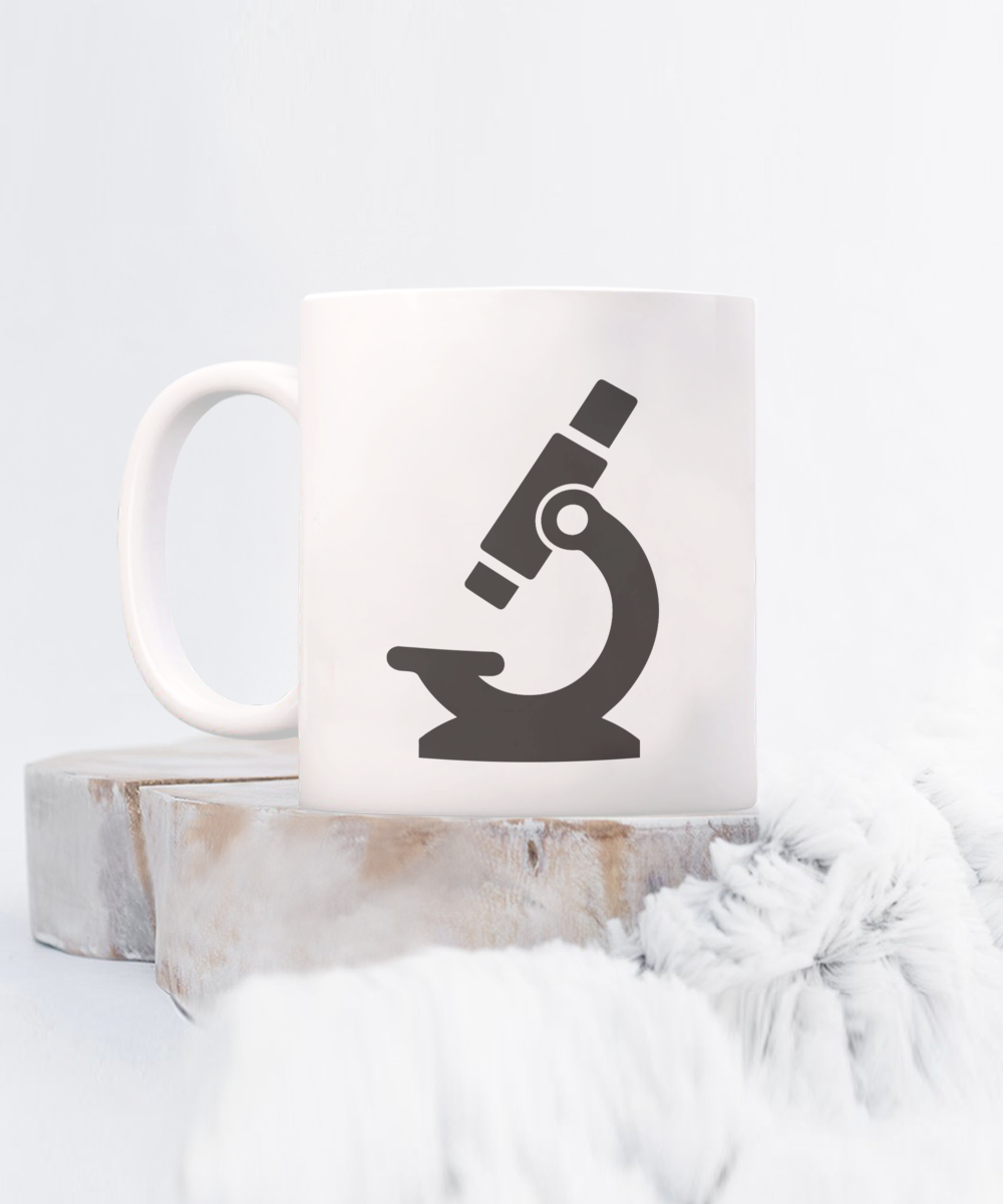 Zoom In: Microscope Enthusiast Ceramic Coffee Mug| Science Gift| Science theme party favor| Science graduation gift| Teacher appreciation gift| Professor gift| Retirement gift| Medical student gift| Science club gifts| Teacher appreciation gift