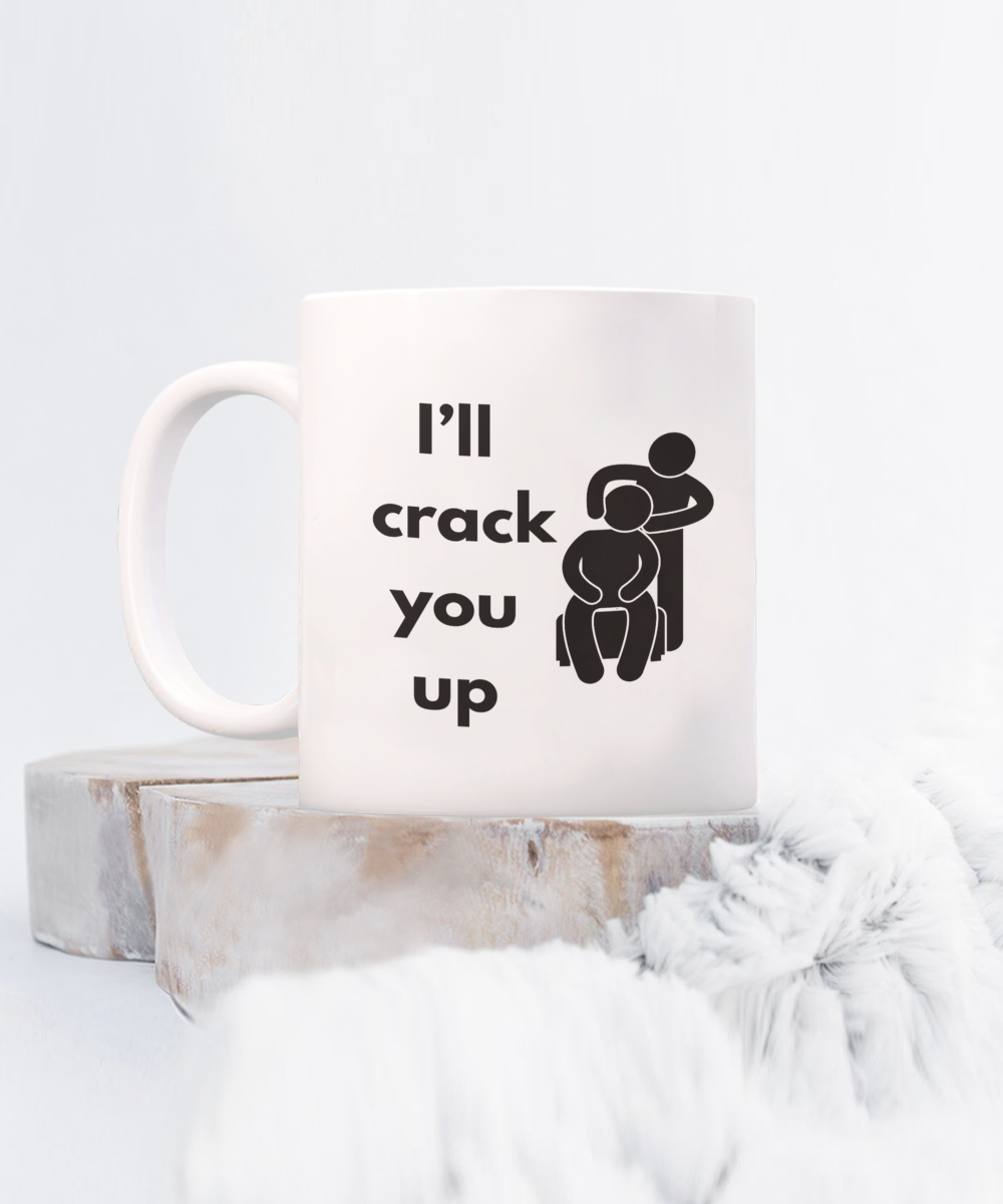 Funny ceramic mugs, chiropractor tools, gag gift, gag gifts for men, novelty mugs, crack me up, funny gifts, gifts for men, crack you up