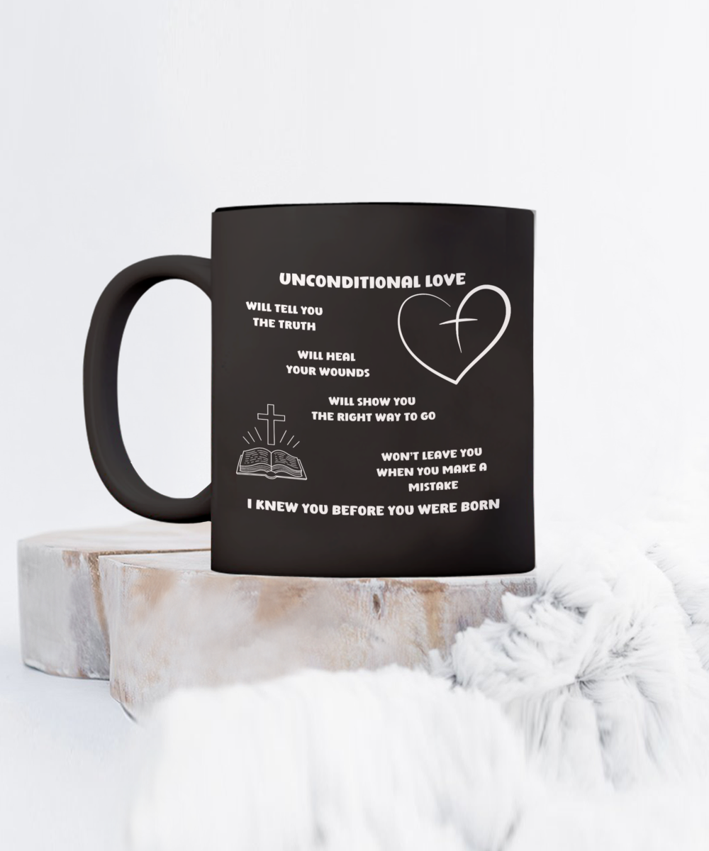 Unconditional love ceramic coffee cup| Christian mug | Scripture mug | Inspirational mug - Free shipping