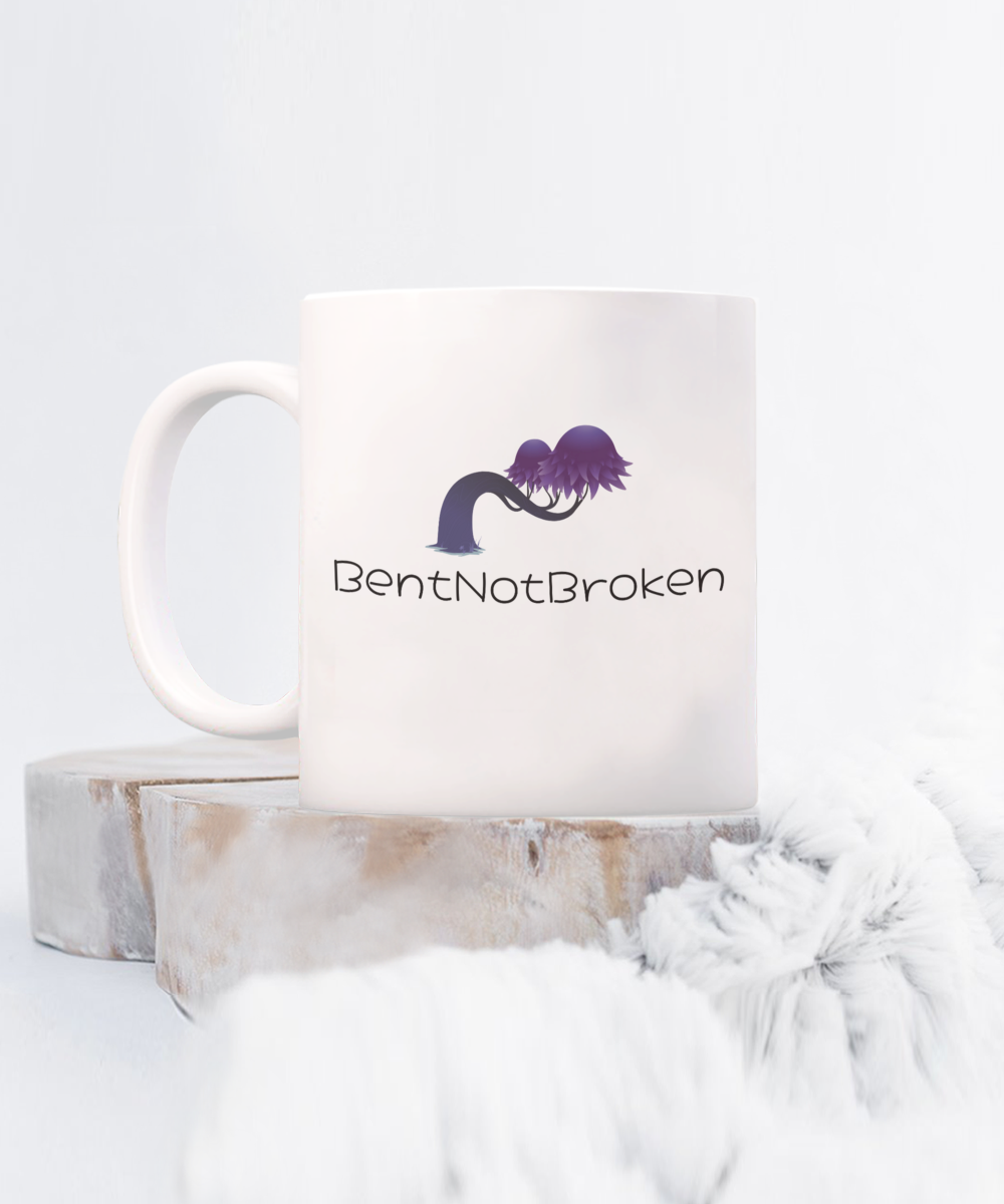 Bent Not Broken: Inspirational Ceramic Coffee Mug for Daily Motivation