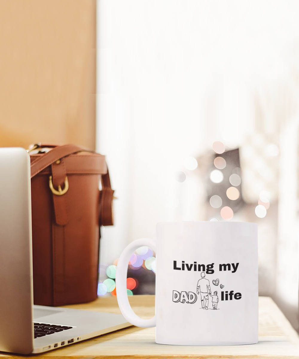 Dad Life Mug: Cheers to Adventures and Memories| Proud dad mug| Man cave decor item| Daddy fuel mug