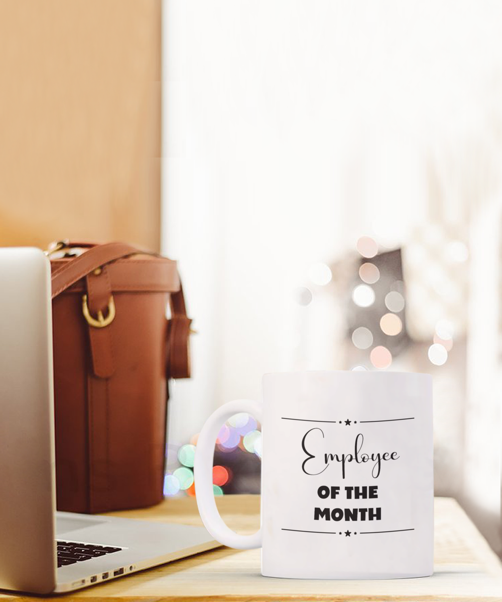 Employee of the month ceramic coffee mug, team member gift, employee recognition, employee reward, work recognition of employee, professional mug, custom office mug, coworker gift