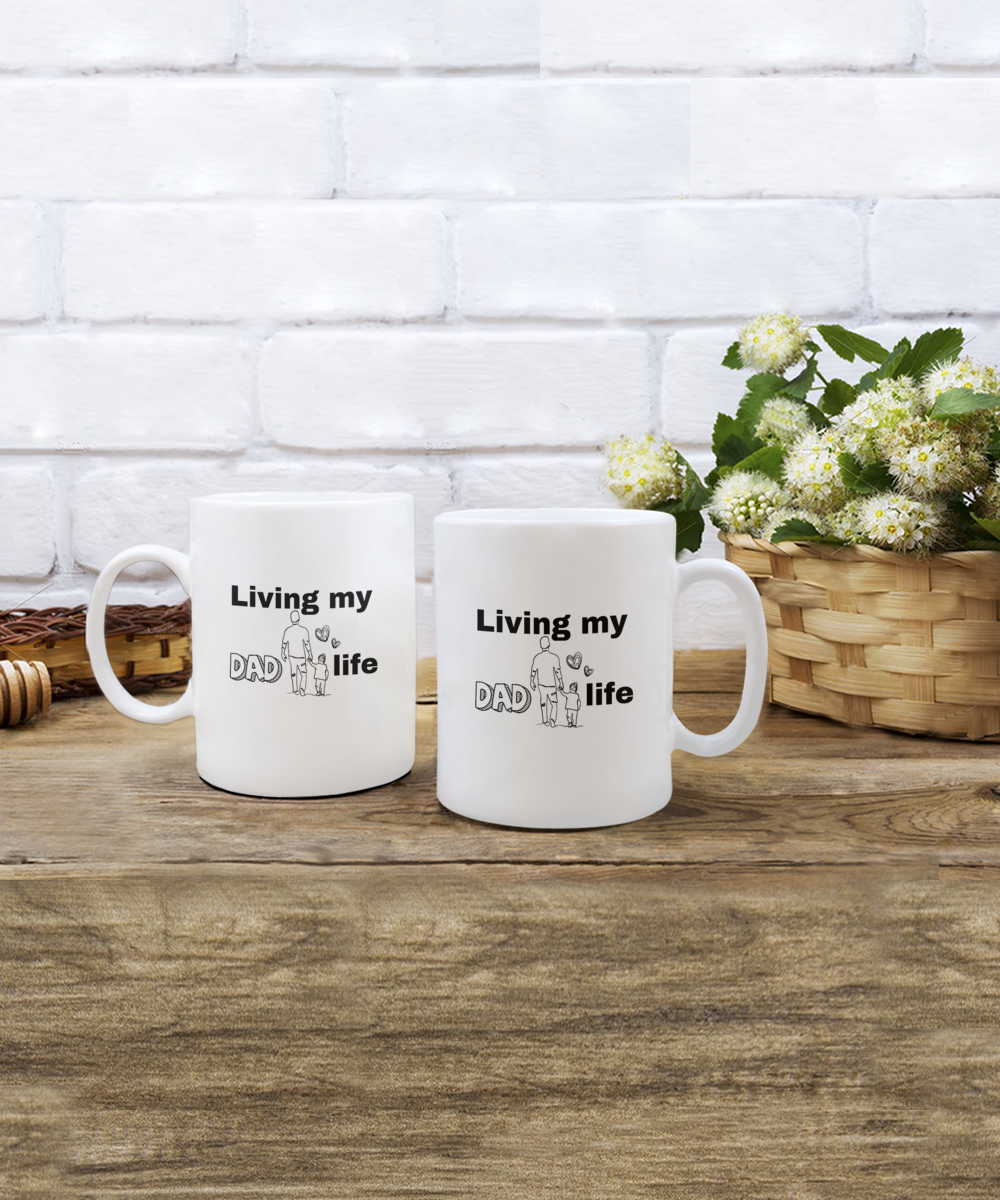 Dad Life Mug: Cheers to Adventures and Memories| Proud dad mug| Man cave decor item| Daddy fuel mug