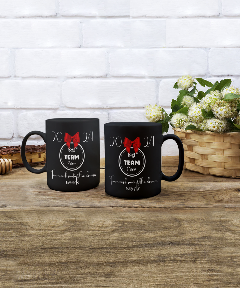 Best team Ever ceramic mug, bulk office gifts, employee appreciation, corporate gifts, team gifts, staff appreciation mug, boss gift, company mug, black mug, office christmas gift idea