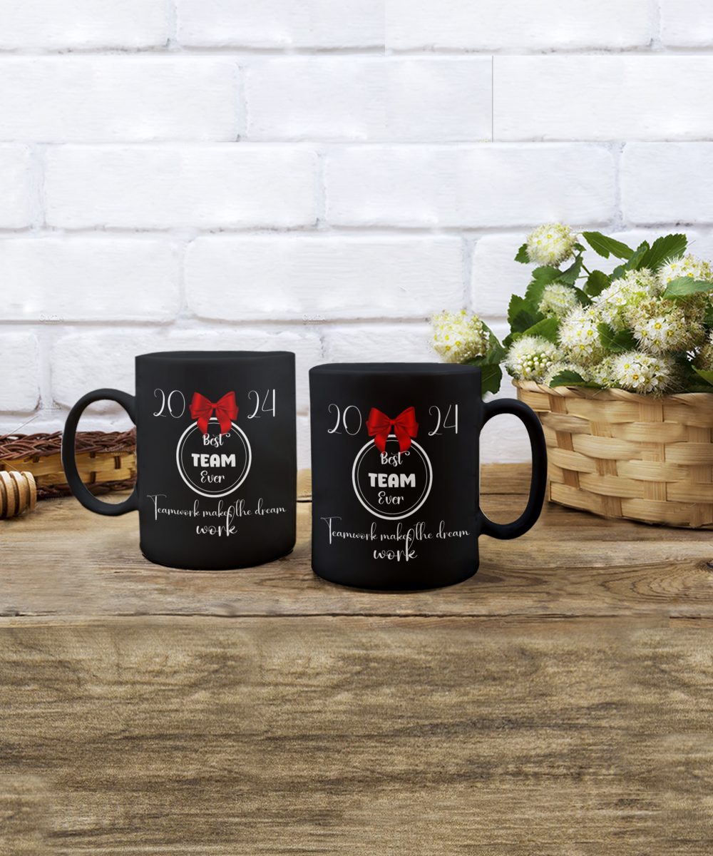 Best team Ever ceramic mug, bulk office gifts, employee appreciation, corporate gifts, team gifts, staff appreciation mug, boss gift, company mug, black mug, office christmas gift idea