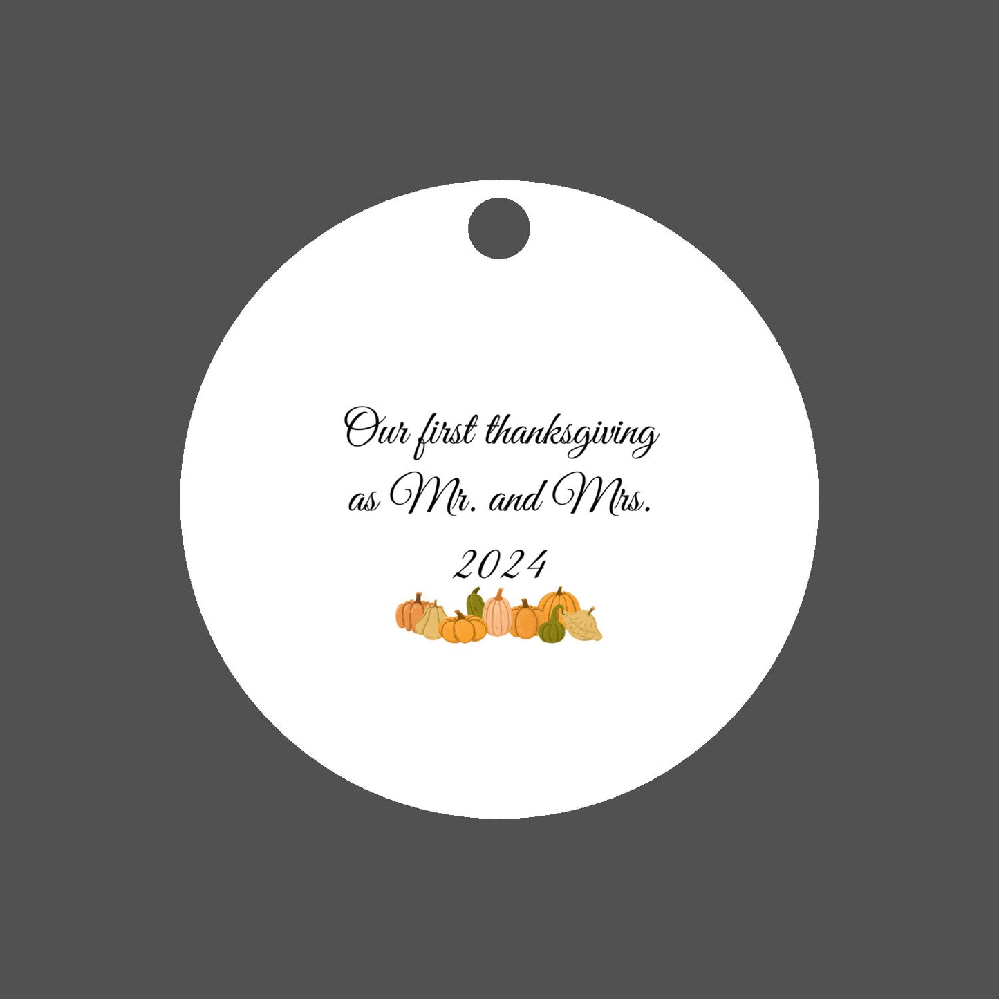 Our First Thanksgiving as Mr. and Mrs. - keepsake ornament