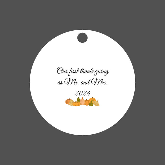 Our First Thanksgiving as Mr. and Mrs. - keepsake ornament