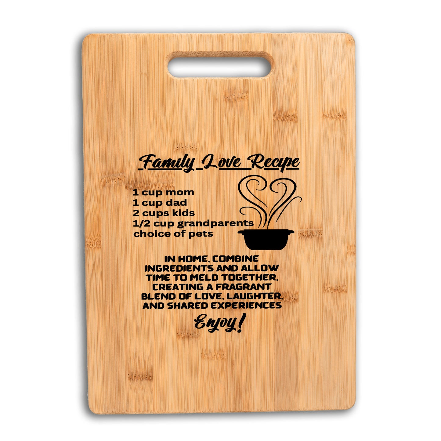 Unique Custom Bamboo Cutting Board| Family Love Recipe| - free shipping to USA