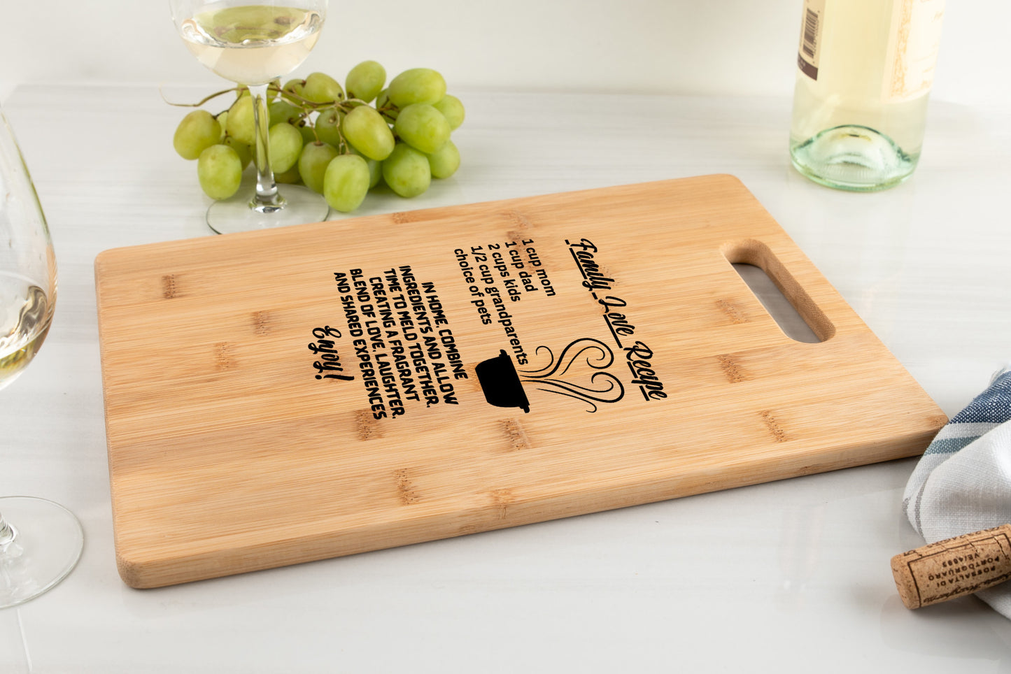 Unique Custom Bamboo Cutting Board| Family Love Recipe| - free shipping to USA