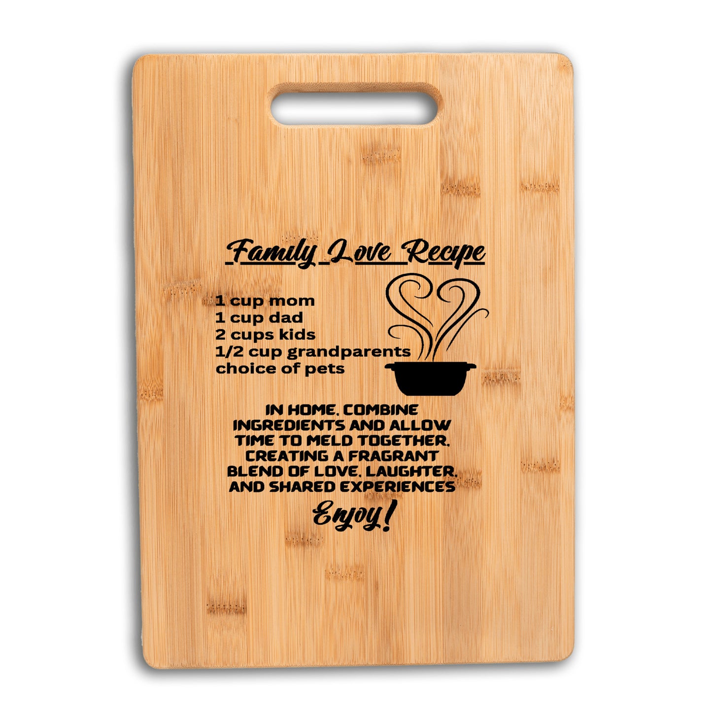 Unique Custom Bamboo Cutting Board| Family Love Recipe| - free shipping to USA