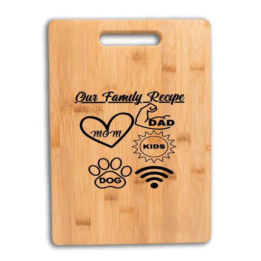 Unique Custom Bamboo Cutting Board "Our Family Recipe" (free shipping)