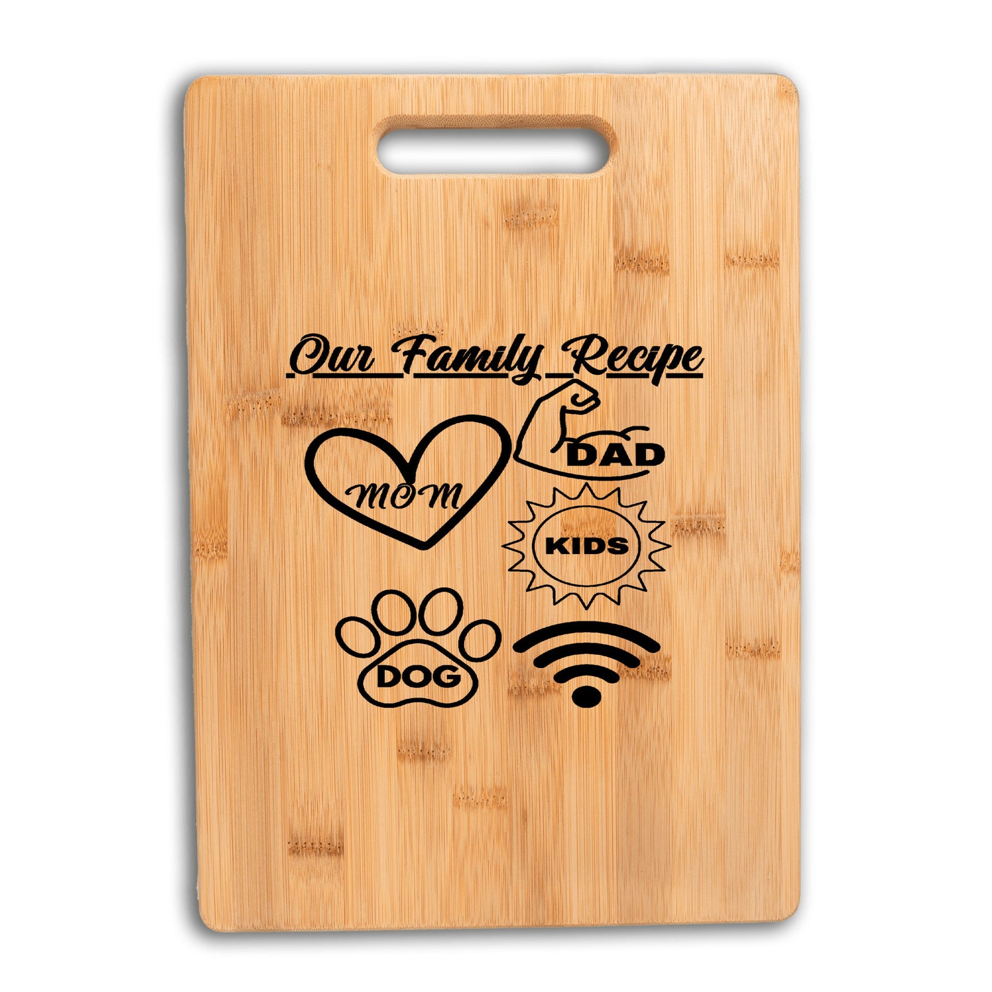 Unique Custom Bamboo Cutting Board "Our Family Recipe" (free shipping)