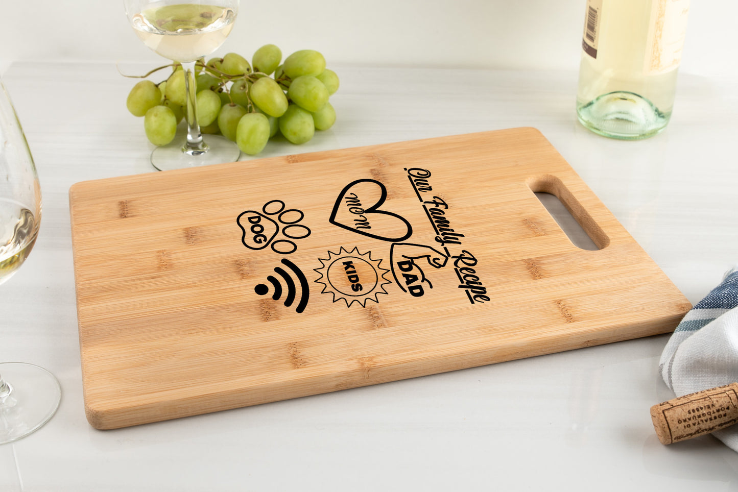 Unique Custom Bamboo Cutting Board "Our Family Recipe" (free shipping)