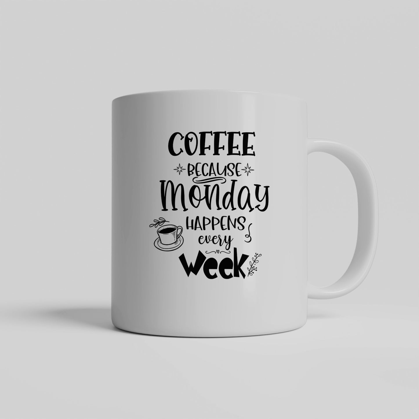 Monday motivation mug, Funny coffee quote, Weekday survival gear, stocking stuffer, gift for anyone - shipping included