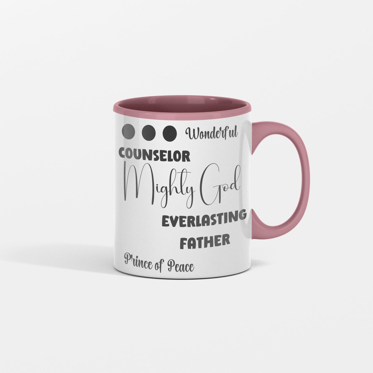 Names of God, Isaiah 9:6-7, Christian ceramic coffee mug - shipping included