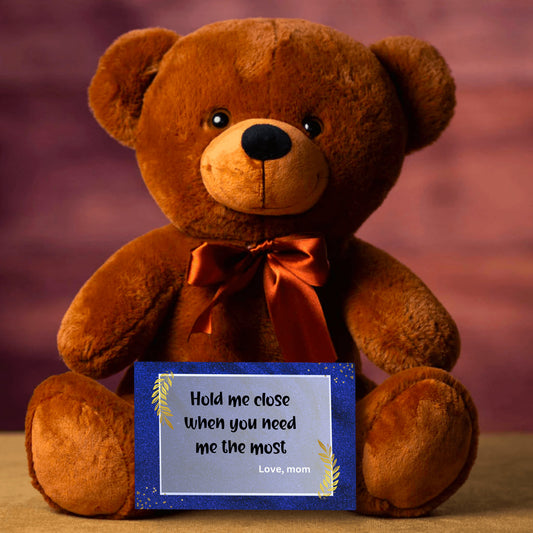 Hold Me Close Premium Plush Teddy Bear; a heartwarming gift from mom to her kids - shipping included