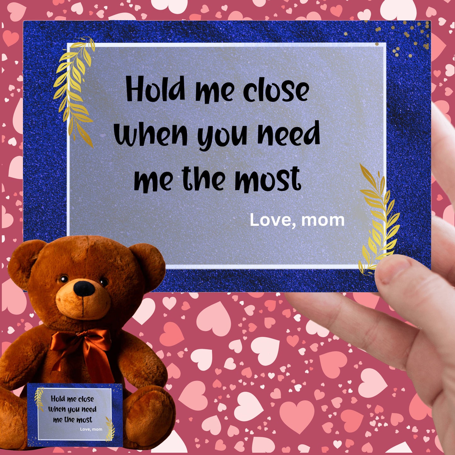 Hold Me Close Premium Plush Teddy Bear; a heartwarming gift from mom to her kids - shipping included