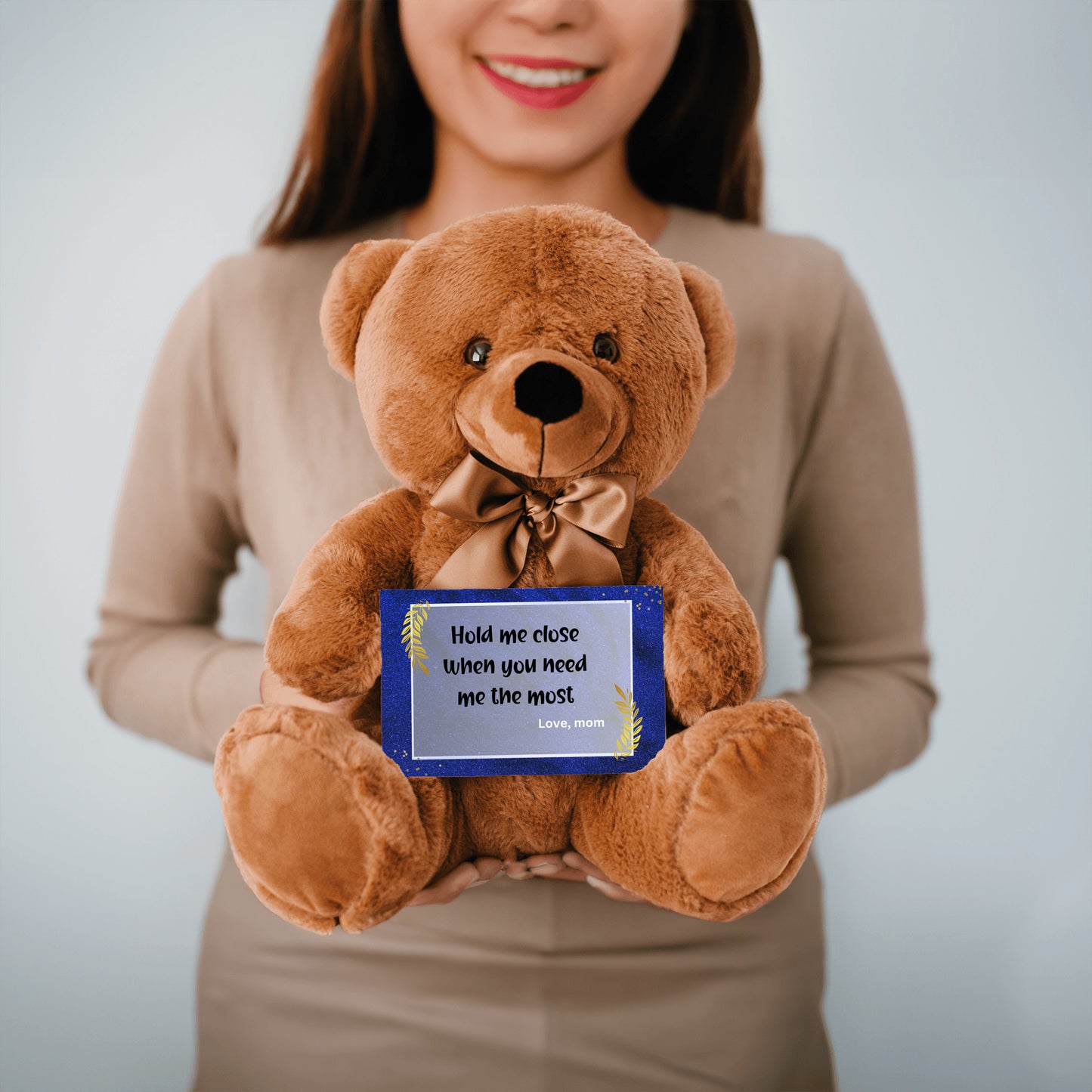 Hold Me Close Premium Plush Teddy Bear; a heartwarming gift from mom to her kids - shipping included