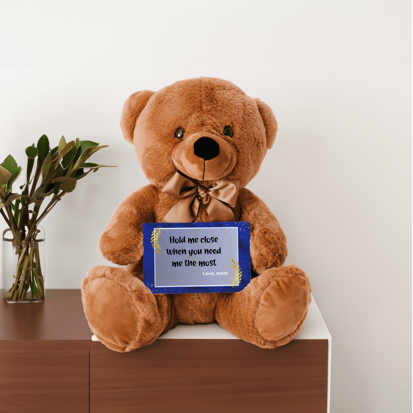 Hold Me Close Premium Plush Teddy Bear; a heartwarming gift from mom to her kids - shipping included