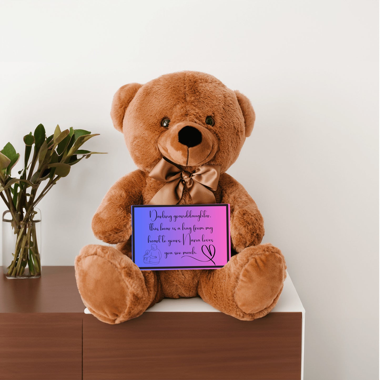 Darling granddaughter, a hug from my heart to yours. Premium Plush Bear from nana to her granddaughter - shipping included