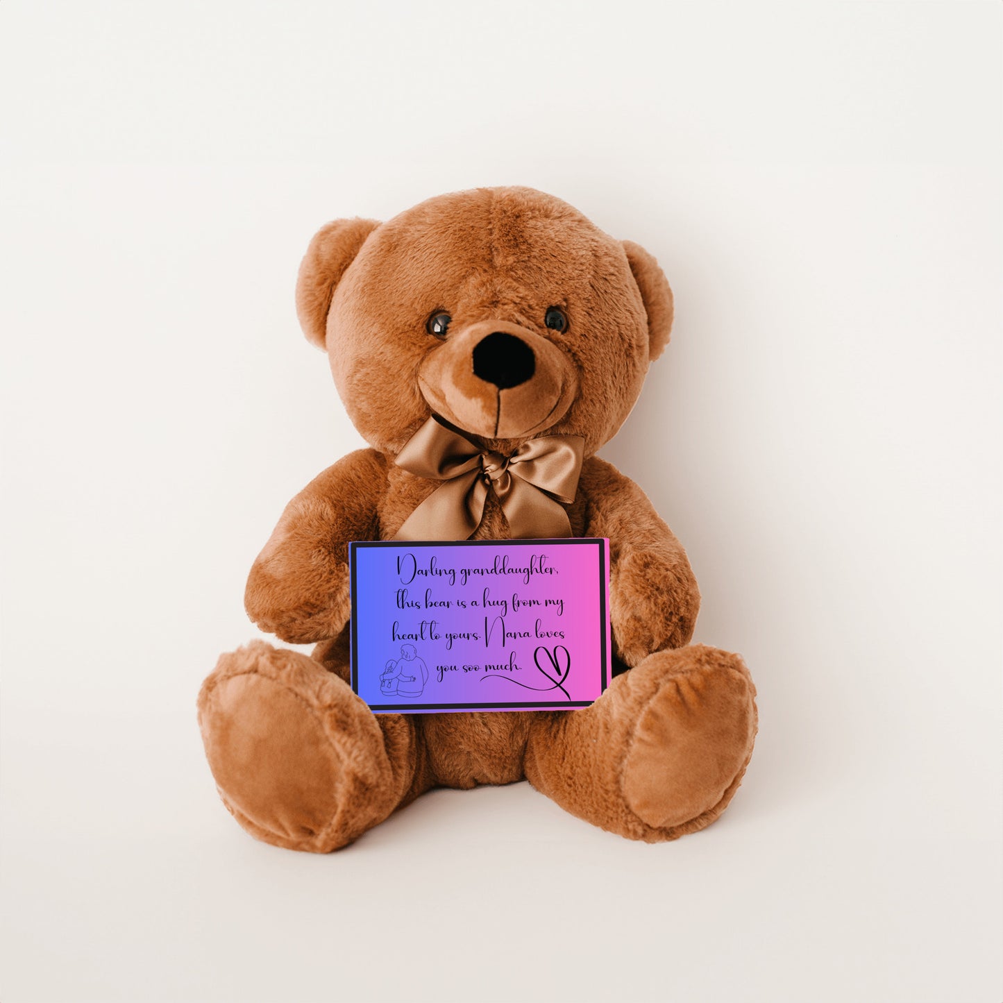 Darling granddaughter, a hug from my heart to yours. Premium Plush Bear from nana to her granddaughter - shipping included