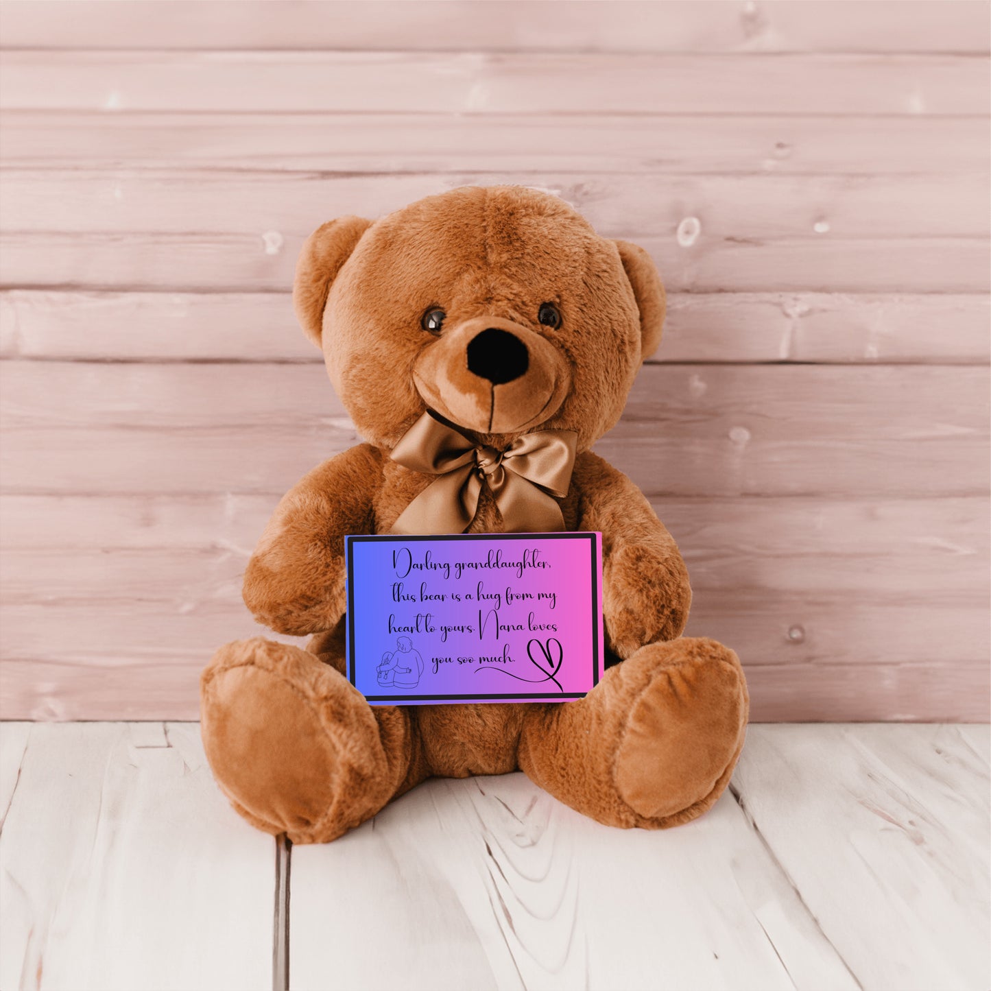 Darling granddaughter, a hug from my heart to yours. Premium Plush Bear from nana to her granddaughter - shipping included