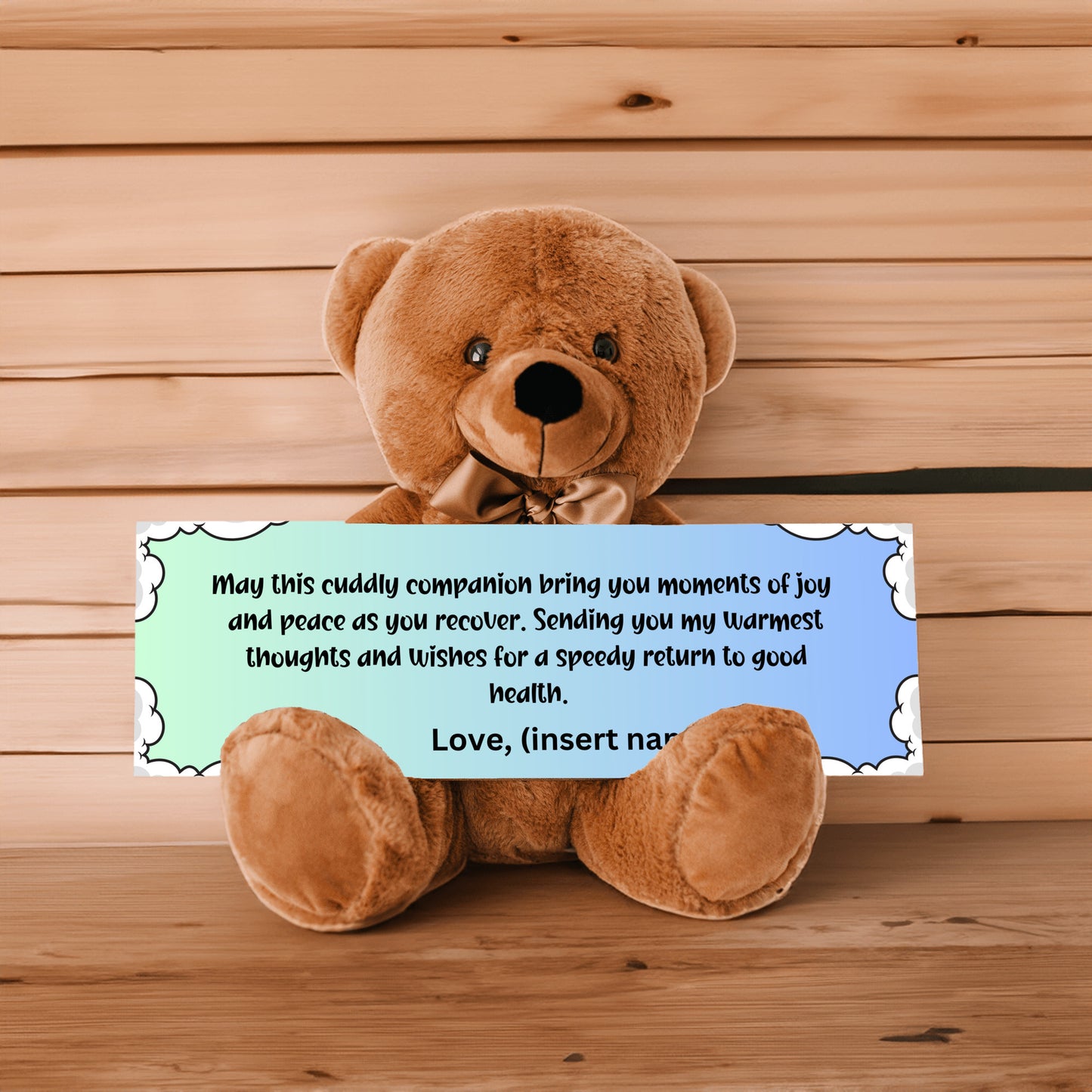 Customizable Get Well Soon with this Cuddly Companion Premium Plush Bear, bringing joy and peace message- shipping included