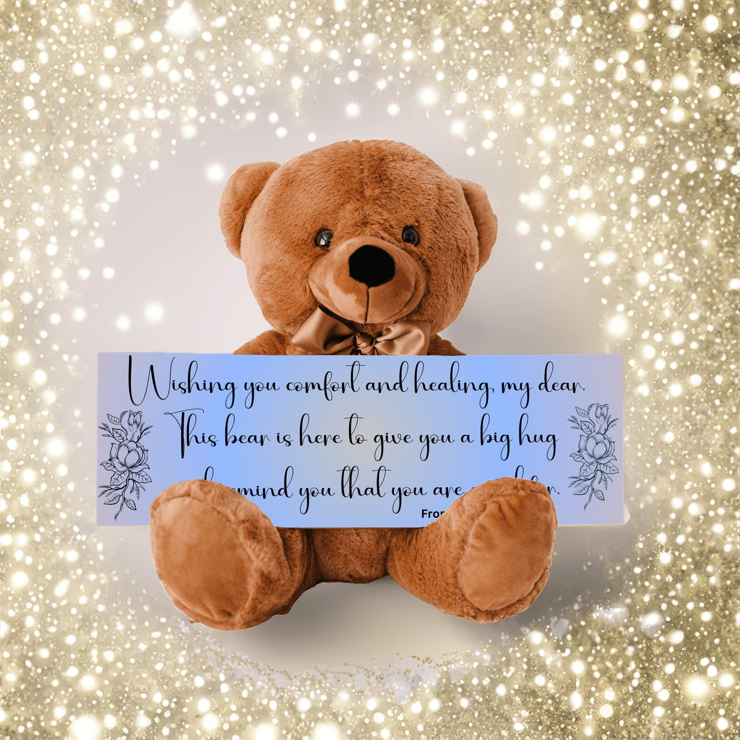 From Mom and Dad -  Get Well Soon with this Cuddly Companion Premium Plush Bear, bringing comfort and healing- shipping included