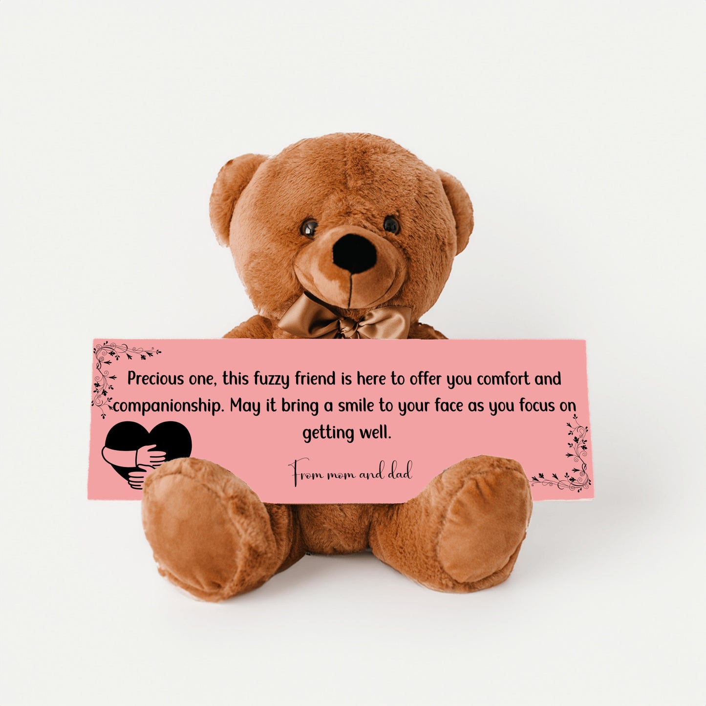 From mom and dad - Get Well Soon with this Cuddly Companion Premium Plush Bear, bringing comfort and companionship- shipping included