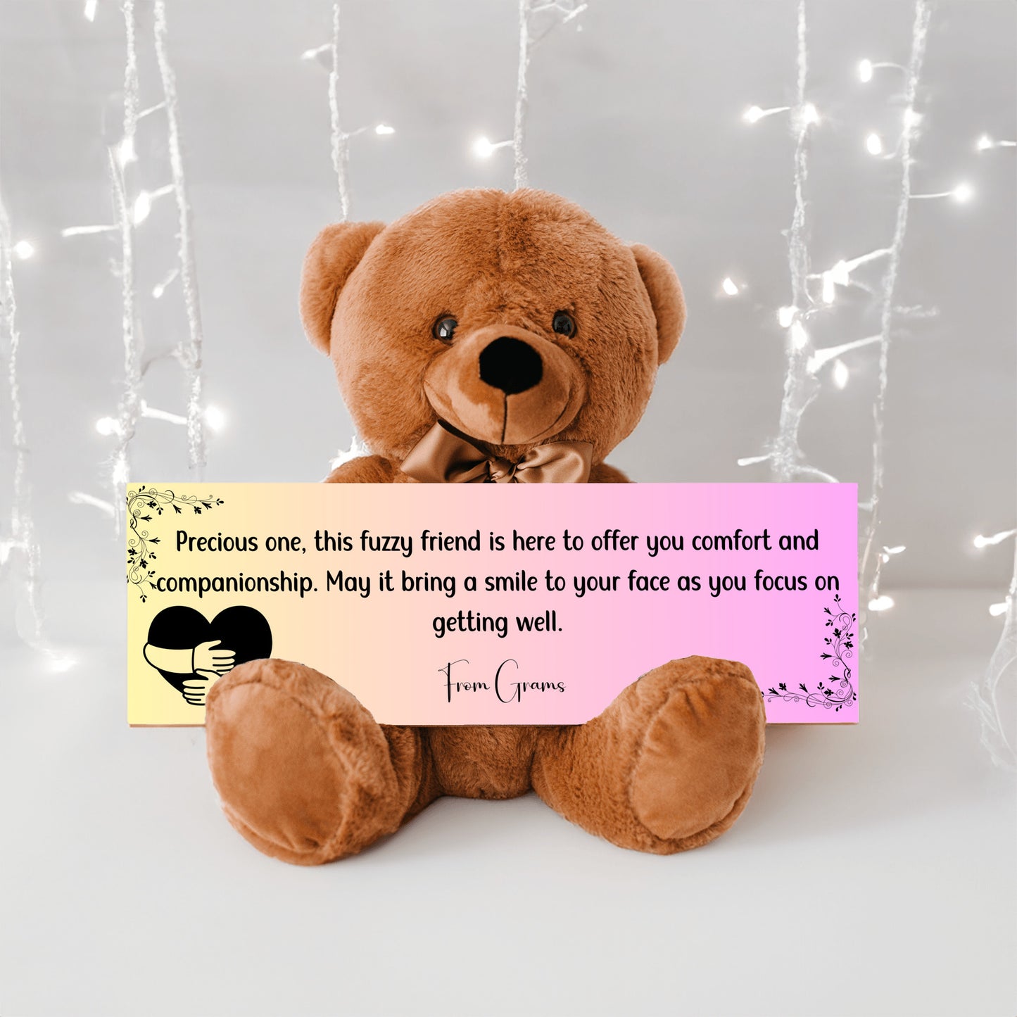 From Grams (grandparent) - Get Well Soon with this Cuddly Companion Premium Plush Bear, bringing comfort and companionship- shipping included